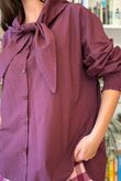 Paloma Tela Neckerchief Blouse Aubergine
